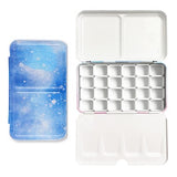 24/48 Grids Starry Empty Palette Painting Storage Iron Tins Paint Tray Box with Half Pans For Watercolor/Oil/ Acrylic Paints