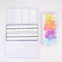 24/48 Grids Starry Empty Palette Painting Storage Iron Tins Paint Tray Box with Half Pans For Watercolor/Oil/ Acrylic Paints