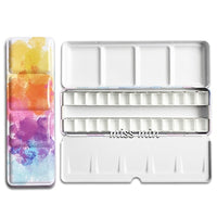 24/48 Grids Starry Empty Palette Painting Storage Iron Tins Paint Tray Box with Half Pans For Watercolor/Oil/ Acrylic Paints