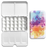 24/48 Grids Starry Empty Palette Painting Storage Iron Tins Paint Tray Box with Half Pans For Watercolor/Oil/ Acrylic Paints