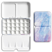 24/48 Grids Starry Empty Palette Painting Storage Iron Tins Paint Tray Box with Half Pans For Watercolor/Oil/ Acrylic Paints