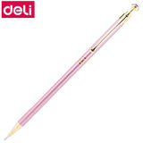 24PCS/LOT Deli s716 Mechanical pencil Automatic pencil Diamonds style head 0.5mm HB Metal case pencil mixed color wholesale