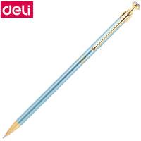 24PCS/LOT Deli s716 Mechanical pencil Automatic pencil Diamonds style head 0.5mm HB Metal case pencil mixed color wholesale