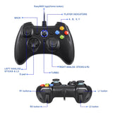 2PCS AOOKGAME Wired Gamepad PC Controller Joysticks For PC PS3 Android Smart Phone Android TV Box Gamepad (Black+Gray)