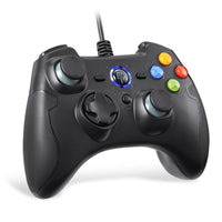 2PCS AOOKGAME Wired Gamepad PC Controller Joysticks For PC PS3 Android Smart Phone Android TV Box Gamepad (Black+Gray)