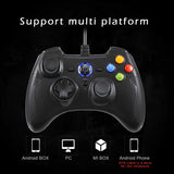 2PCS AOOKGAME Wired Gamepad PC Controller Joysticks For PC PS3 Android Smart Phone Android TV Box Gamepad (Black+Gray)