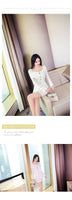 AOOKDRESS women's white dress 2021 new spring dress temperament slim sexy slim long-sleeved dress