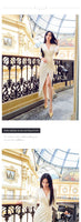 AOOKDRESS early spring temperament long-sleeved evening dress new fashion sexy slim cross-knee skirt