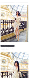 AOOKDRESS early spring temperament long-sleeved evening dress new fashion sexy slim cross-knee skirt