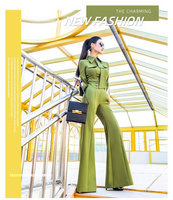 AOOKDRESS summer temperament suit new stylish slim shirt high-waisted wide-leg flared pants two-piece set