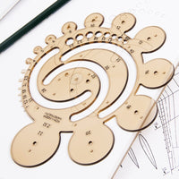 2pcs Quality Radius ruler Professional Surveying And Mapping Drawing Tools Foot Ten Kinds Of Style Multipurpose Template Ruler