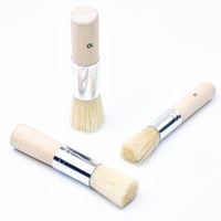 3 pcs/set of bristle painting brush wooden short handle oil painting art wall painting brush gouache shading brush painting tool