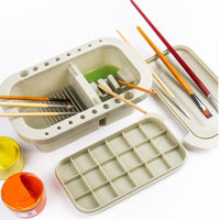 3-piece set of multi-function pen washing bucket, palette, paint box, art shabu pen, drying pen, art painting supplies