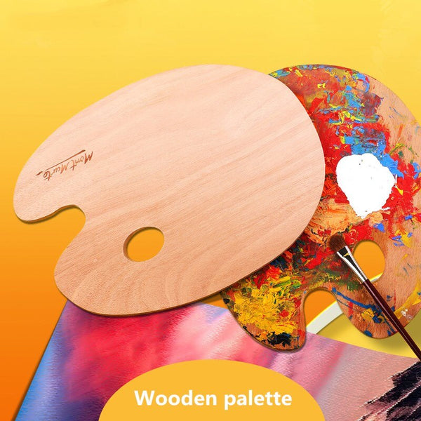 30*38cm wooden color palette oval hand-held comfortable palette suitable for oil painting acrylic gouache painting art supplies