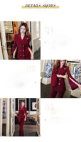 AOOKDRESS Spring new professional wear women's trousers suits, elegant temperament, cuffs split small suit jacket, thin trousers