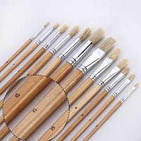 36/38 pcs Paint Brushes Set with Canvas Bag Case Long Wooden Handle Synthetic Hair Oil Acrylic Watercolor Painting Art Supplies