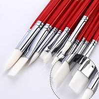 36/38 pcs Paint Brushes Set with Canvas Bag Case Long Wooden Handle Synthetic Hair Oil Acrylic Watercolor Painting Art Supplies