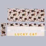 36/48/72 Holes Lucky cat print Canvas Roll Up Pencil Bag Pen Curtain Case Makeup Wrap Holder Storage Pouch School Supplies