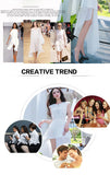 AOOKDRESS summer dress new famous wind commuter temperament hair stitching thin pure white chiffon dress long skirt