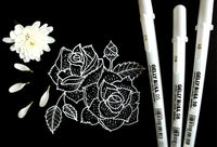 3pcs Sakura Gelly Roll White Pens highlighters Art Marker Fine Medium Bold 05 08 10 Pen For Manga Drawing Japan Art Supplies