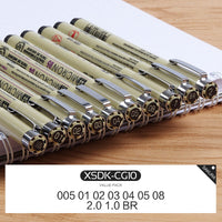 4-13 Different Size Pigma Micron Needle Pen XSDK Black Marker Brush Pen Liner Pen for Sketch Drawing Design Manga Comic