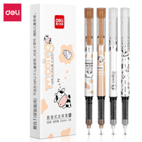 40 Pcs Deli Cute Pens Creative Cartoon Cows Gel Ink Pen 0.5mm Large Capacity Rollerball Gel Pen Kawaii Stationery Wholesale