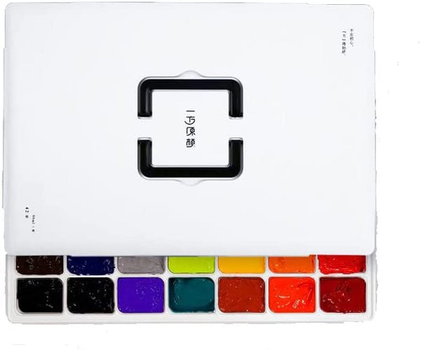HIMI MIYA ORIGINAL Gouache Paint Set, Juego de pintura gouache de 42 colores, 42 x 100 ml pinturas de diseño de taza de gelatina, no tóxicas para artistas