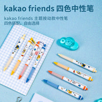 48pcs Cute Pens 0.38mm Deli KAKAO Friends Gel Pen Korean Stationery Kawaii School Supplies Kids Gift Cartoon Cool Pens Wholesale