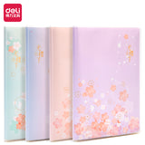 4Pcs Notebooks 32K 96Sheets Sakura Design Spring Taste Soft Rubber Cover Kids Class Notes Homework Meeting Minutes Home PT3296