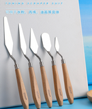 AOOKMIYA  5 PCS Steel Spatula Palette Knives Basic Painting Tool for Oil Painting, Acrylic Mixing Paints,Clay Sculpture Painting Supply