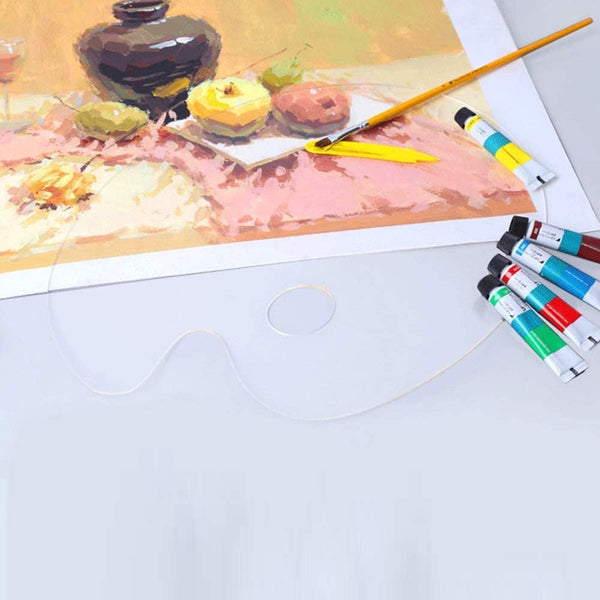 1pc Plastic Watercolor And Gouache Paint Palette Student Diy Oval Shaped  Painting Palette