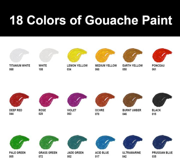 Himi Gouache Paints Set, 18 Colors, 30ml, 18 US fl oz, Non Toxic Paint for Canvas and Paper, Art Supplies for Professionals, and More (Blue CASE)