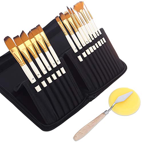 Acrylic Paint Brush, 15 Size Acrylic Brushes for Painting. Contains Pr