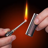 Laicengo 2 Pack Permanent Match Keychain Lighter, Forever Metal Match Lighter, Waterproof Flint Fire Starter (Fuel Not Included)