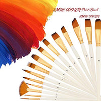 Acrylic Paint Brush, 15 Size Acrylic Brushes for Painting. Contains Premium Nylon Hair and Art Knife, Sponge White