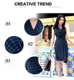 AOOKDRESS spring/summer dress new commuter temperament sexy bag hip sleeveless bottomless vest skirt OL grid dress