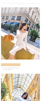 AOOKDRESS autumn mid-length dress new solid color long-sleeved slim slim sexy base knitted skirt