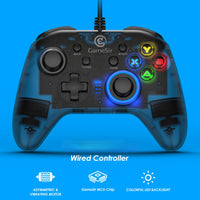 AOOKGAME USB Wired Game Controller for Windows 7/8/10 PC Gamepad with Vibration and Turbo Joystick for Steam Games