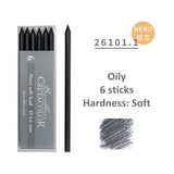 6 high quality charcoal refill set graphite engineering pen 5.6MM thick lead painting engineering drawing sketch art supplies