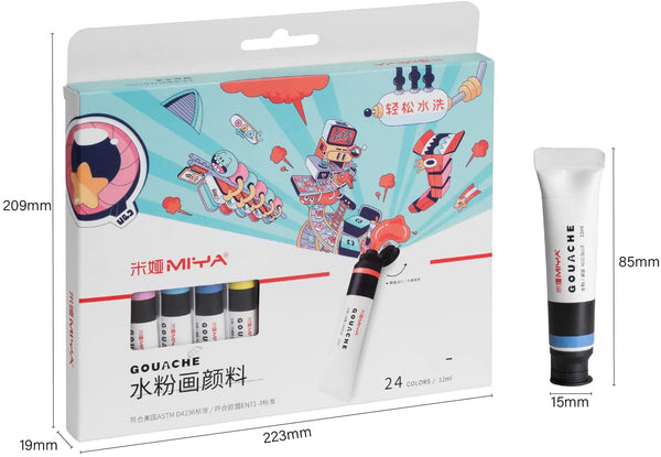 HIMI Gouache Paint Set -37 PCS Painting Kit-24 Gouache Painting Tubes –  AOOKMIYA