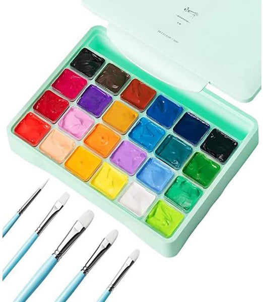 HIMI Gouache Paint Set, 24 Colors x 30ml Unique Jelly Cup Design with –  AOOKMIYA