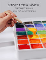 MIYA Gouache Paint Set 50 Colors - 36 Colors * 30ml + 14 Colors * 60ml, HIMI Jelly Cup Design Gouache Paints with Portable Case, Non Toxic Opaque Watercolor Painting for Beginners, Artists, Students & Kids