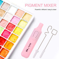 EXCEART 1 Set Electric Pigment Stirrer Mixer Pigment Art Gouache Electric Mixer Scraper Color Blending Mixing Tool for Art Gouache Painting Drawing Pink