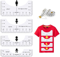 T-Shirt Ruler Guide, T-Shirt Alignment Ruler |5 Pack T-Shirt Alignment Tool |Craft Ruler with Guide Tool for Making Fashion Design -T-Shirt Vinyl Ruler, HTV Alignment Tool, Adult Youth Toddler Infant