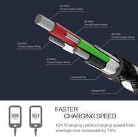 AOOK [3-Pack (3ft 6ft 10ft) Micro USB Cable Premium Nylon Braided Micro USB Charger Cord High Speed USB 2.0 A Male to Micro Sync and Charging Cable for Samsung, HTC, Motorola, Nokia, Android (Gold)