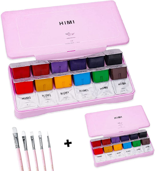 Miya Himi  Gouache Jelly Cup Paint Set of 18 30mL Pink