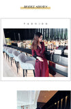 AOOKDRESS spring new suit collar slit long skirt nine-point sleeves and leather waist slim striped dress