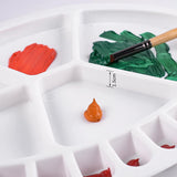 THE PRO BRO 17 Wells Reusable Artist Paint Palette 8 x 11.8 Inch Oval Shaped Panel Painting Palette Non-Stick Paints Washable with Thumb Hole, Kids or Professional Arts Crafts Painting Supplies