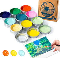 HIMI Gouache Paint Set, 56 Colors x 30ml/1oz, Contains Metallic and  Fluorescent Colors, Jelly Cup Design, Non-Toxic, Guache Paint for Canvas  and