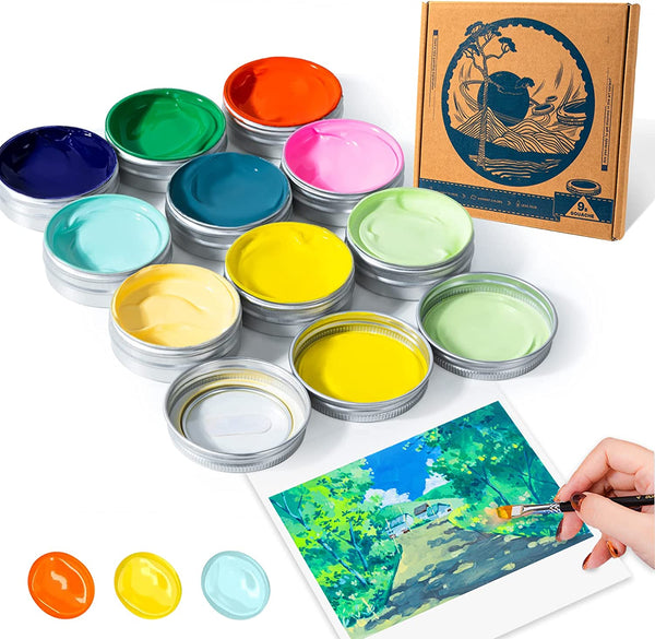 18/24 Color Professional Gouache Watercolor Paint Set, 30ml Watercolor Tool Jelly  Gouache Paint, Artist Art Supplies 18 Colors Green 30ml